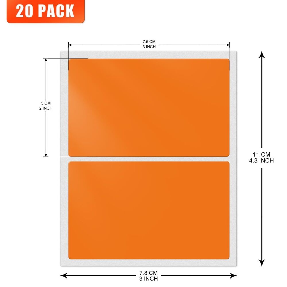 3363 Orange Color Coding Labels 3 × 2 Inches Self-Adhesive Rectangle - Picture 7 of 7